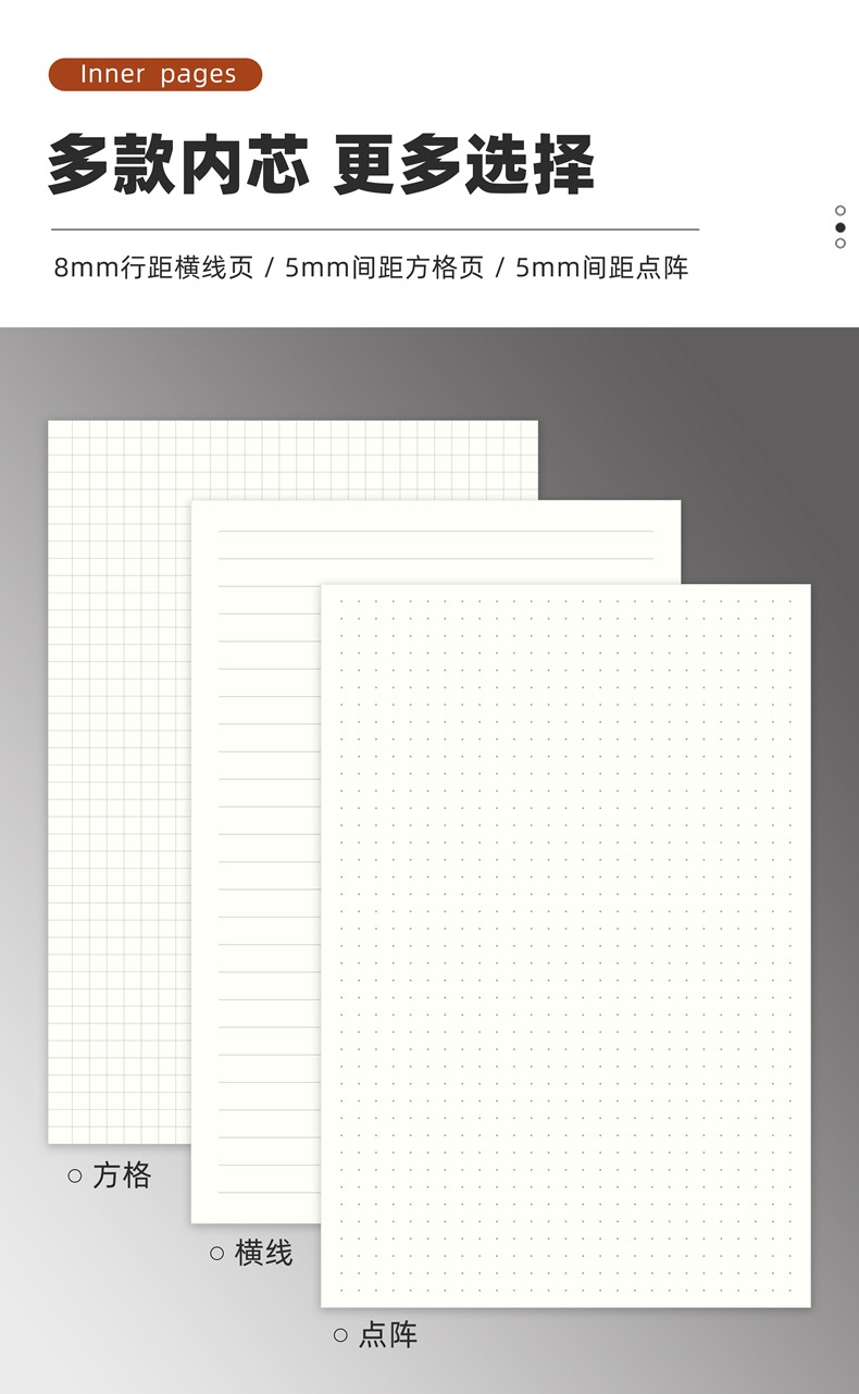 Customized a5 notebook with elastic band, horizontal line dot printing, office notebook, skin-like leather, student diary, high appearance level pic 4