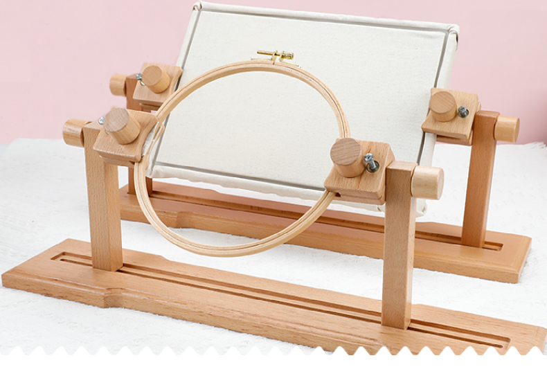 ฅ多功能桌面绣架框手工刺绣圆绣绷实木手持长方形绣框可翻转可详情1