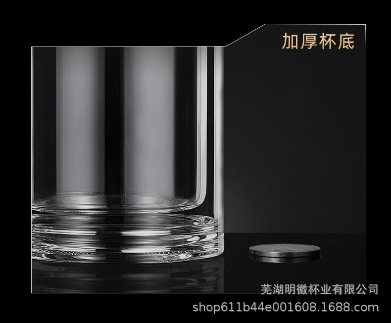 双层高硼硅玻璃杯带把手批发水杯带盖耐高温防烫泡茶杯子开业礼品详情20