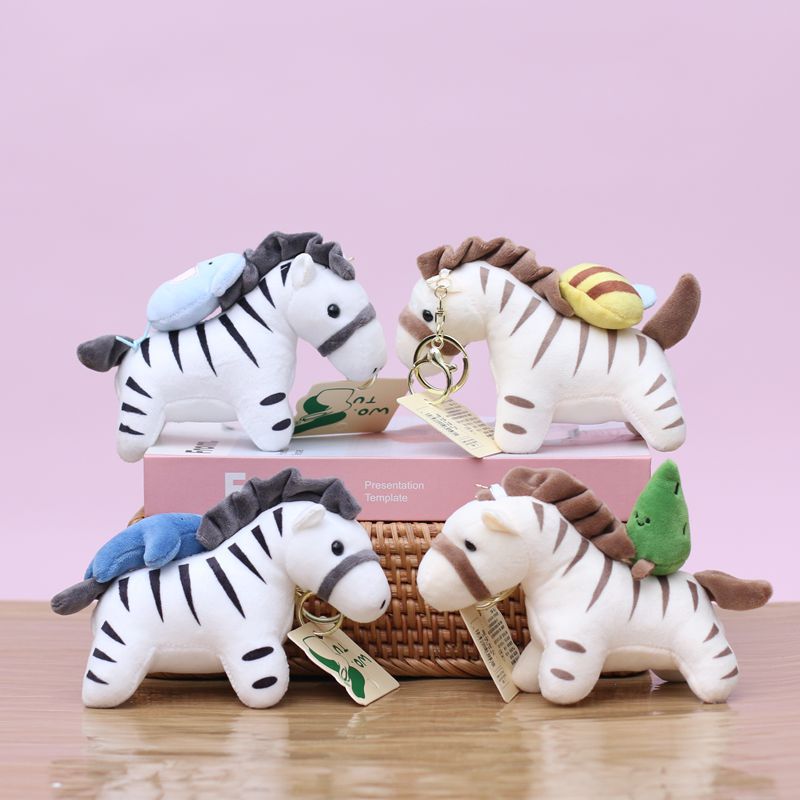 马年网红抽拉小马挂件可爱毛绒玩具公仔斑马包包挂饰钥匙扣布娃娃玩偶详情1