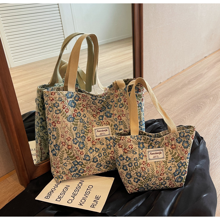 大容量帆布包包2024新款潮时尚百搭单肩手提袋子ins学生上课包女详情43