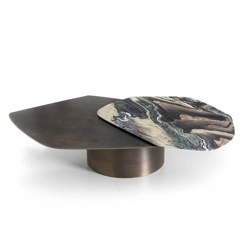 Rugiano living room light luxury marble rotating coffee table, creative minimalist designer high-end combination coffee table pic 7