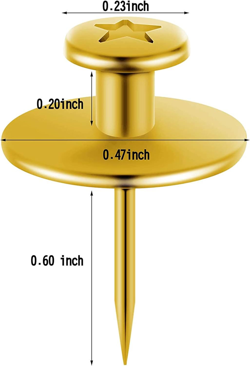 厂家供应金色五角星双头挂钉锌合金全金属相框照片墙固定挂钉详情5