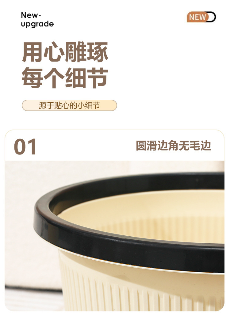 Trash can, household bathroom, student dormitory trash can, pressure ring, wastebasket, simple trash can, kitchen, large capacity pic 8