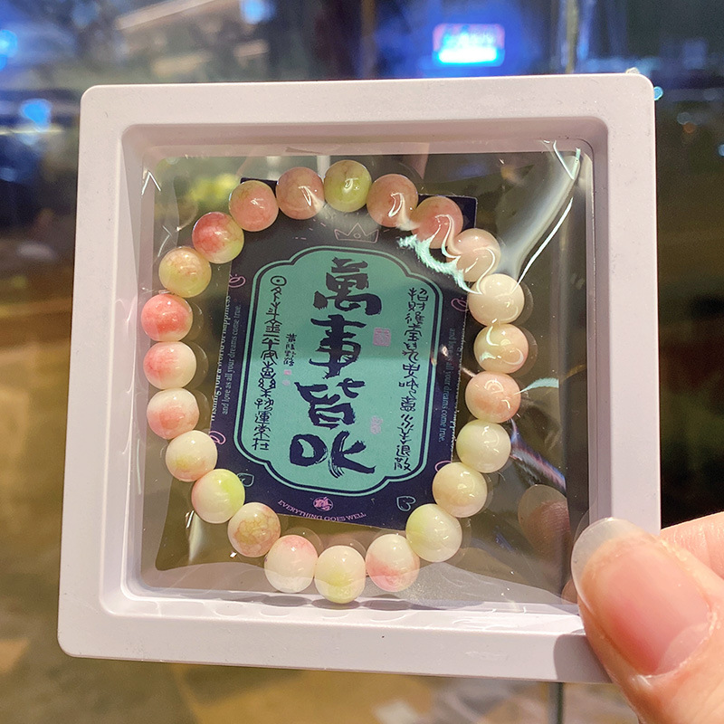 New imitation ceramic bracelet, handcrafted beaded gift box set, best-selling and popular glass bracelet for wholesale purchase pic 7