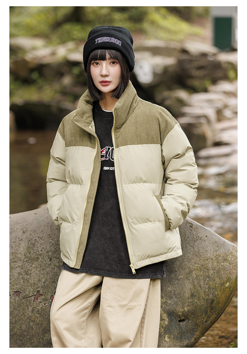 New winter fleece cotton-padded jackets for both men and women, thickened and warm cotton-padded jackets, couple bread jackets, and trendy color-blocked cotton-padded jackets pic 37