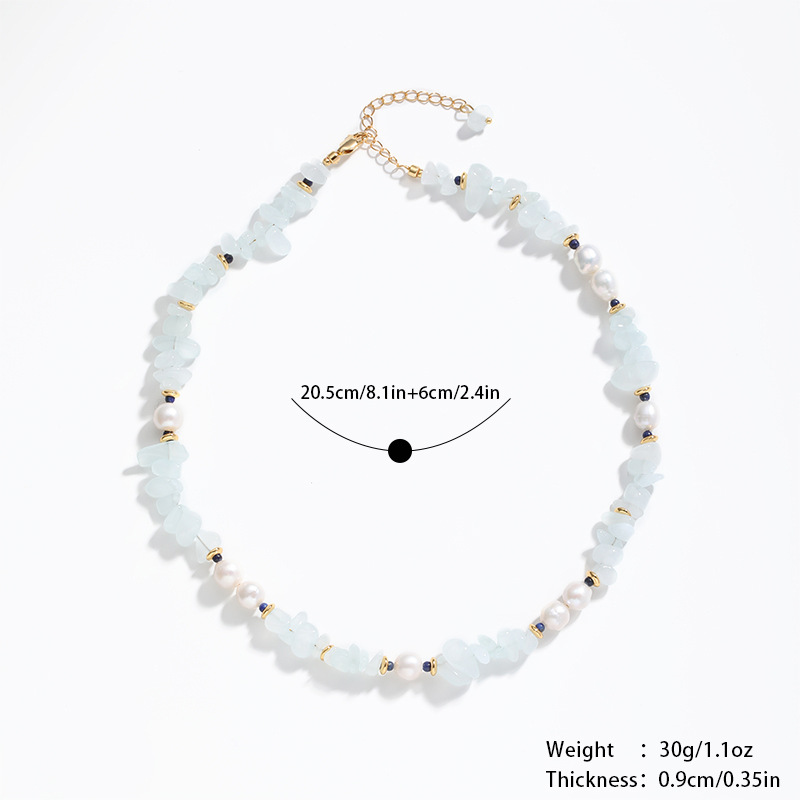 Nasha European and American style, trendy and cool, irregular natural stone beaded bracelet necklace, suitable for both men and women, ethnic style jewelry pic 5