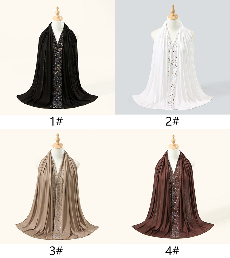 New best-selling irregular-shaped diamond ironing diamond versatile long scarf for women, Malay fashionable and elegant decorative headband, shawl and scarf pic 3
