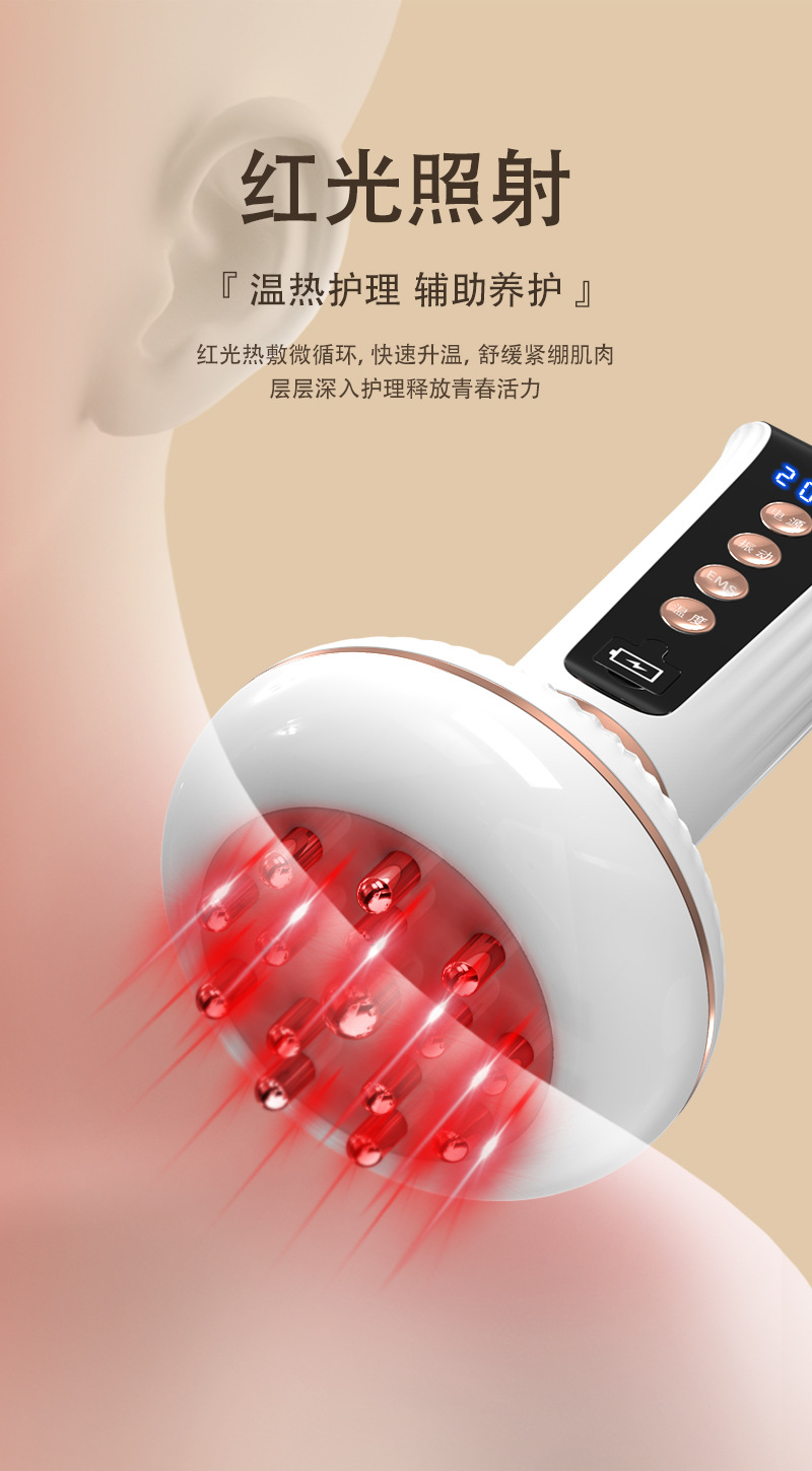 shanilak cepillo de meridianos eléctrico doméstico amasado de cuerpo completo cepillo de barriga instrumento de presión de piernas instrumento de masaje de destapamiento calentador de masaje gua sha instrumento pic 8