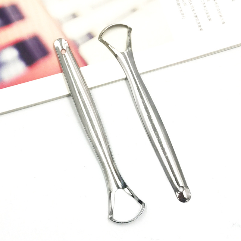Stainless steel tongue scraper, tongue coating cleaner, tongue scraper plate, tongue coating brush, clean tongue coating, oral care, tongue scraper plate pic 2