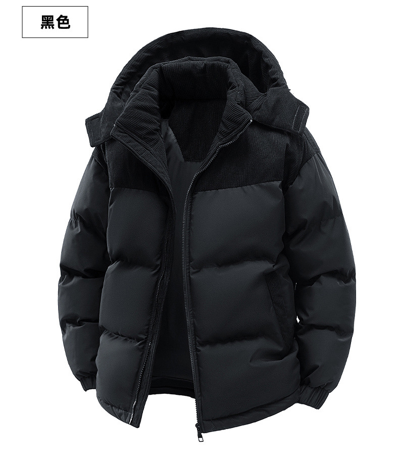 Cross-border cotton-padded jacket for men with fleece 2025 winter new style thickened warm and cold-proof cotton-padded jacket, cotton-padded coat, trendy, can be opened again pic 30