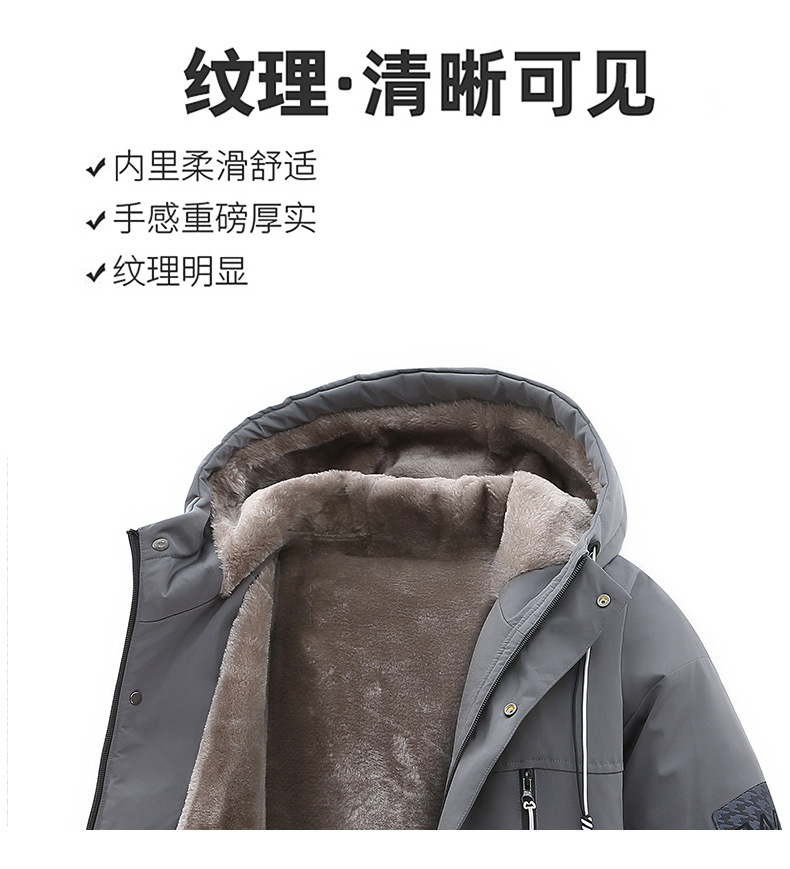 冬季外套男加绒加厚潮牌夹克男连帽宽松保暖棉服袄子青年派克服详情15