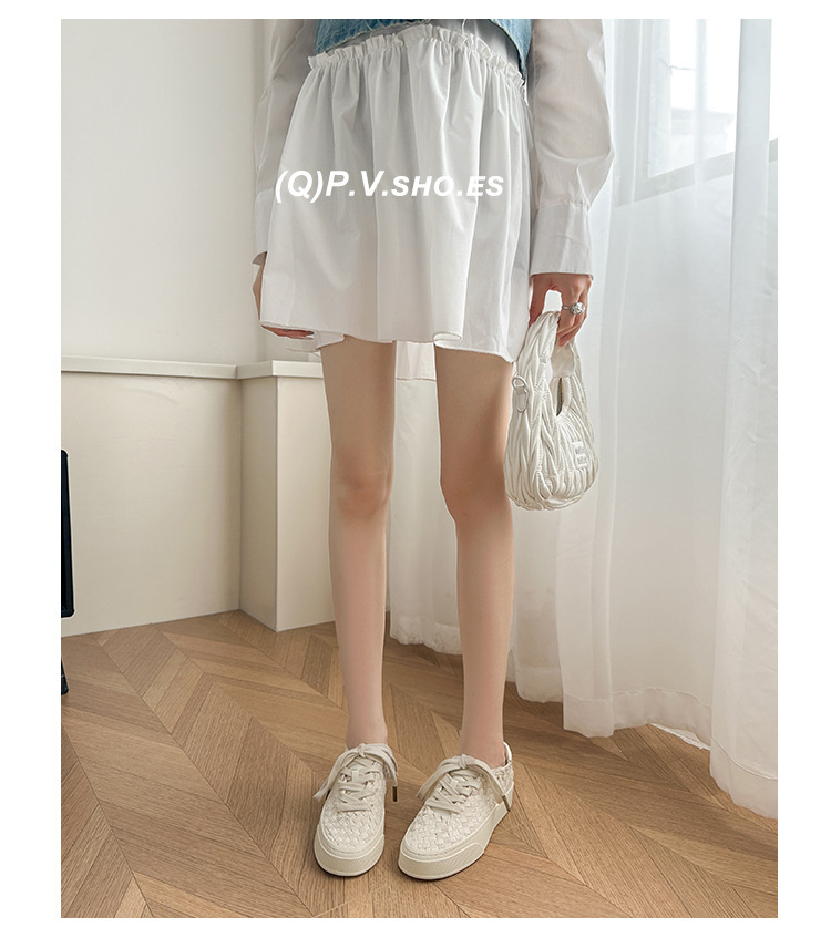 2024秋款！小众设计编织板鞋男女春秋透气休帆布鞋平底大码休闲鞋详情17