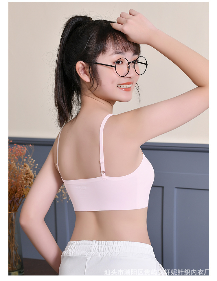 Summer thin ice silk strapless vest for girls in the growth period, seamless bra for junior high school and senior high school students pic 17