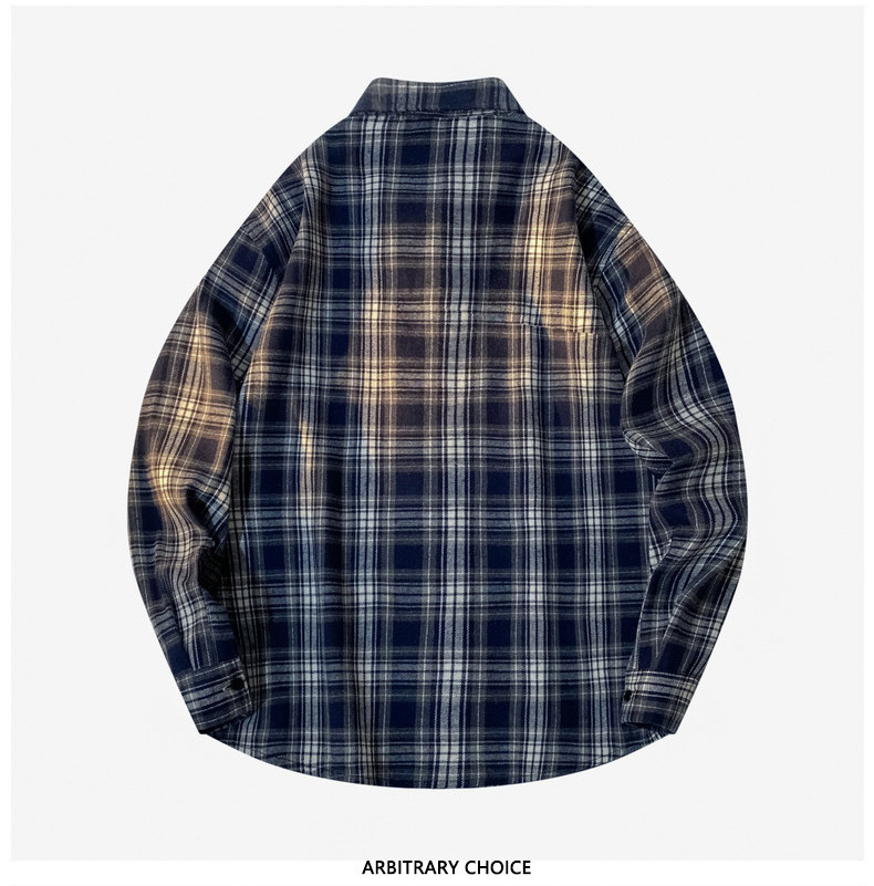 Retro checkered shirt for men 2025 Spring and Autumn new style American casual loose trendy long-sleeved shirt couple coat for men pic 19