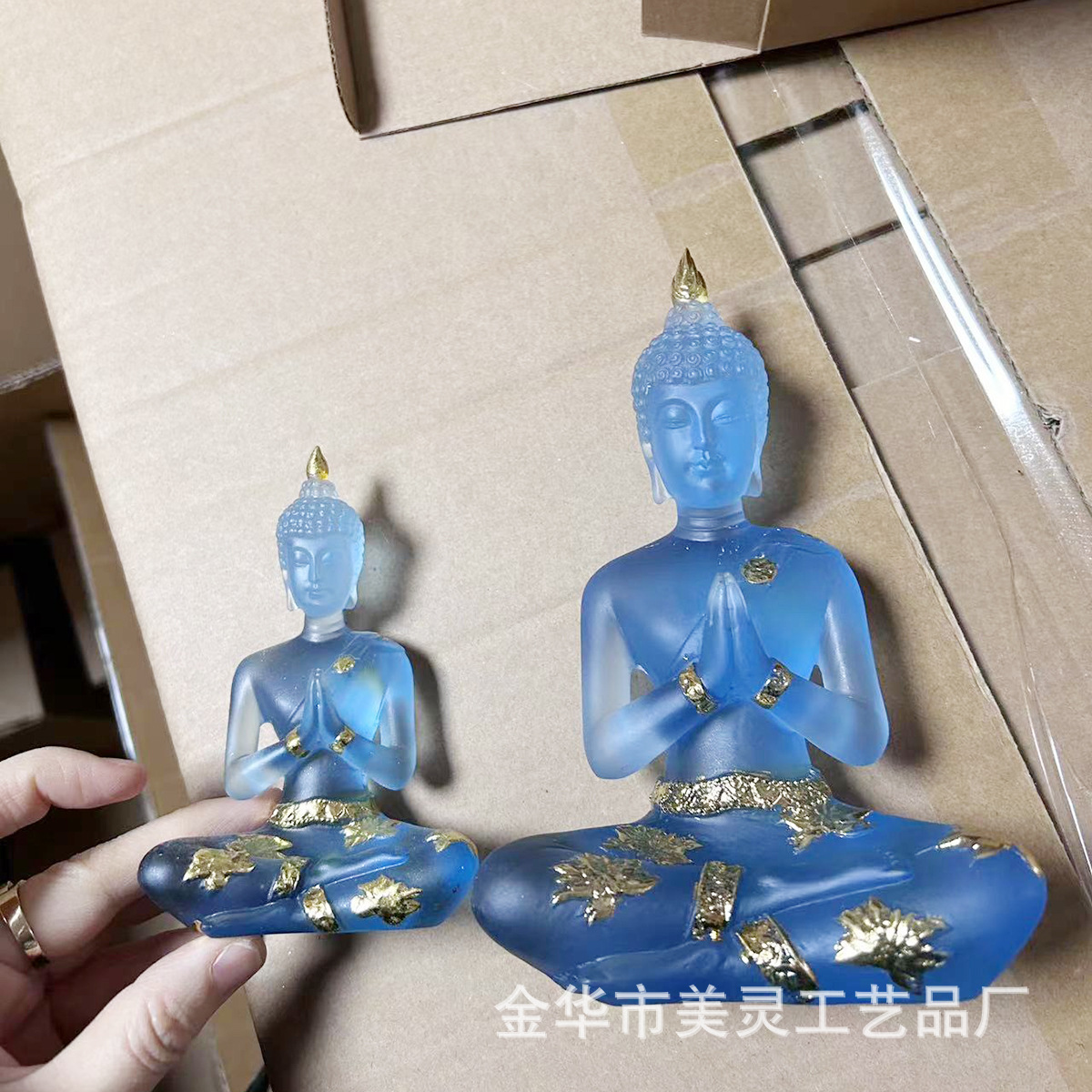 水琉璃佛像合手坐佛跨境热销禅意居家饰工艺品泰式印度佛树脂摆件详情25