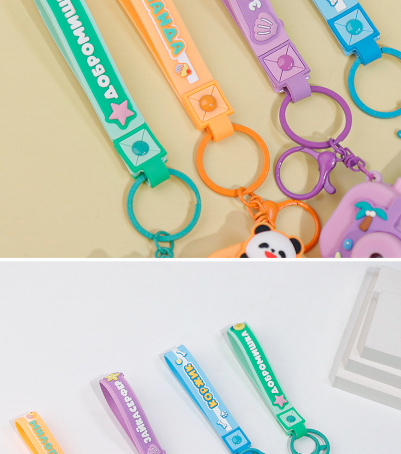 可爱卡通小鸭熊猫发光迷你投影相机幻灯片钥匙扣挂饰包包配饰批发详情10