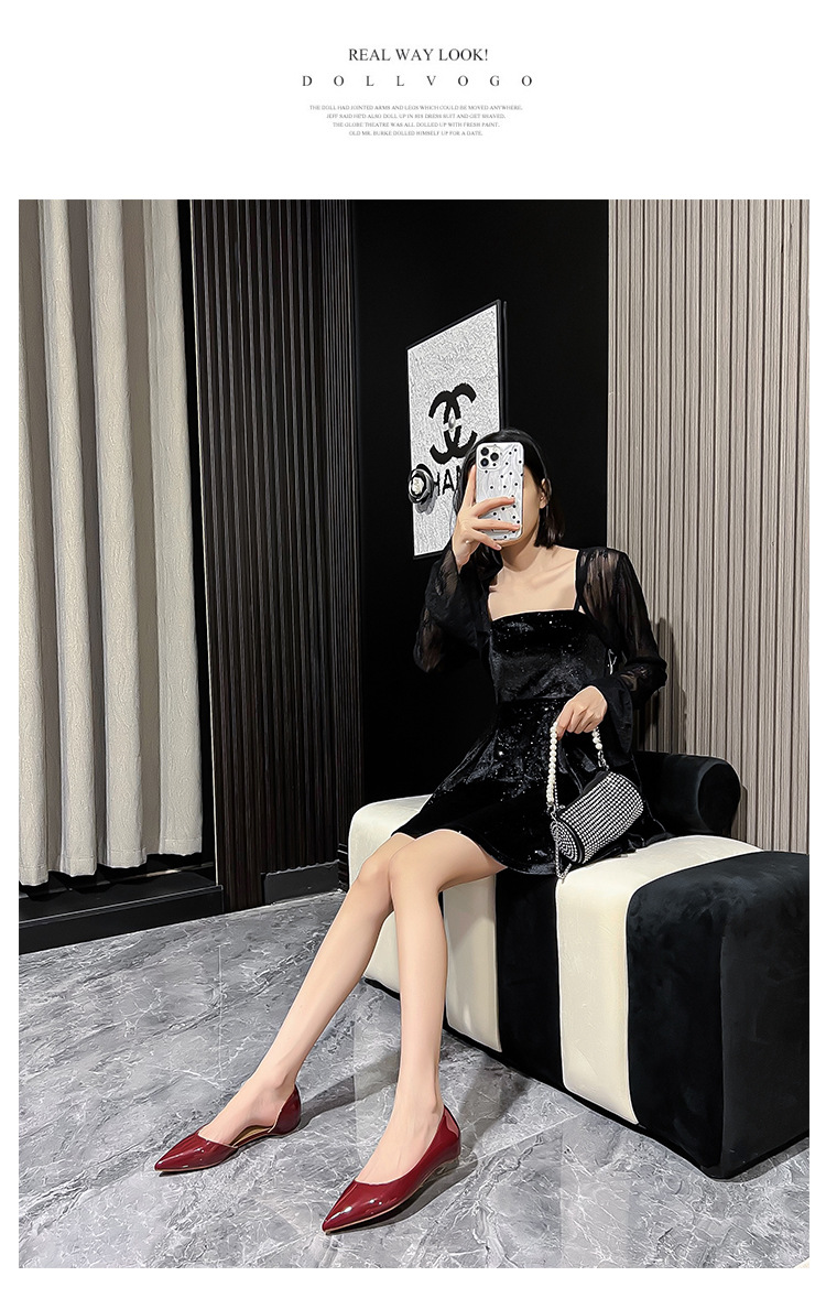 2024新款春秋法式内增高尖头侧空平底鞋女浅口百搭通勤单鞋漏脚趾详情19