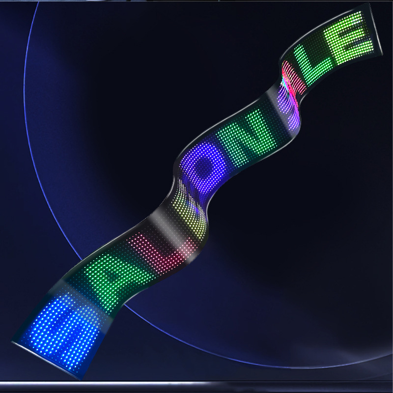 LED high-definition color flexible display screen, APP Bluetooth DIY advertising screen, cross-border bestseller, window display, storefront smart screen pic 2