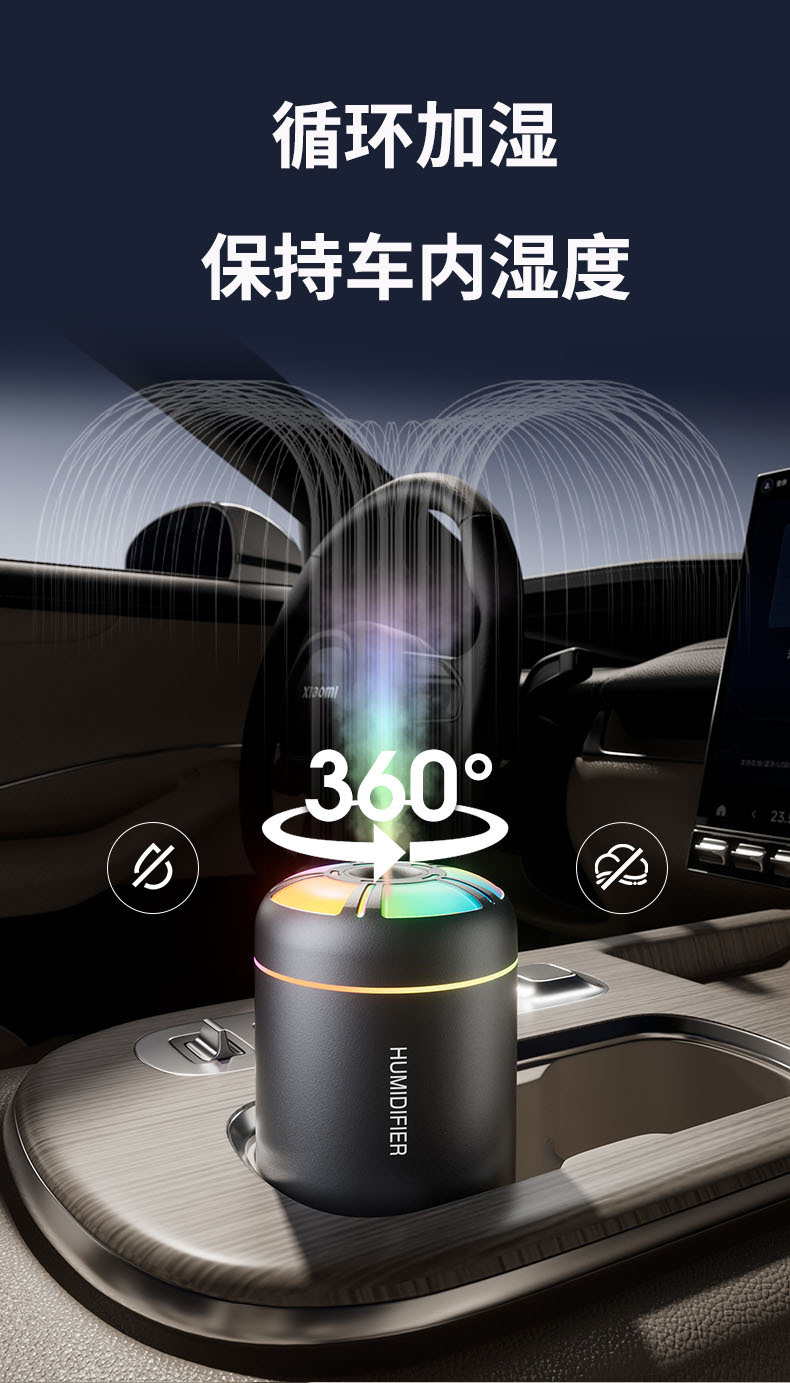 Трансграничный мини-аврорический увлажнитель авроры (usb) с малым количеством туманов для офисных столов с семью разноцветными ночными светилами pic 5