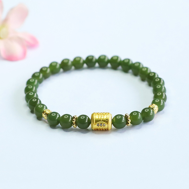 眷钰天然和田玉手串五条经文玉石手链寺庙批发代发HT5071506其他首饰详情7