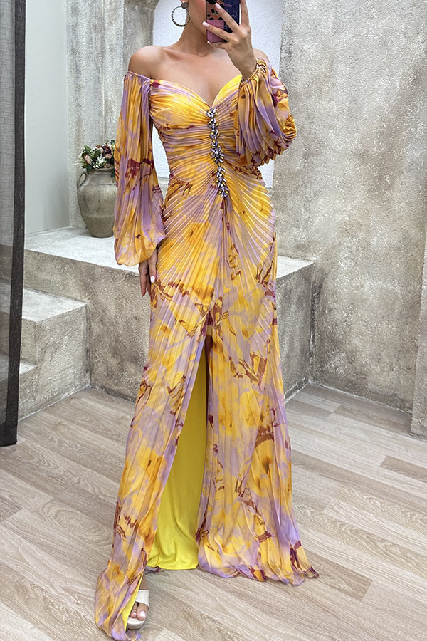 High-end women's dress高品质四季女装聚会压褶民族风性感连衣裙详情14