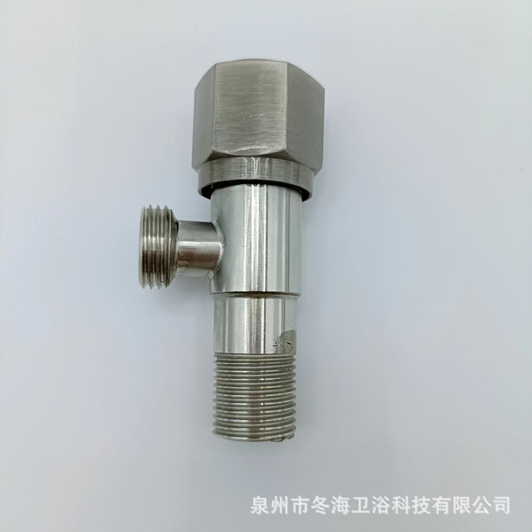 厂家直供不锈钢拉丝防冻防断裂六角轮马桶伴侣 4分止水冷热三角阀详情5