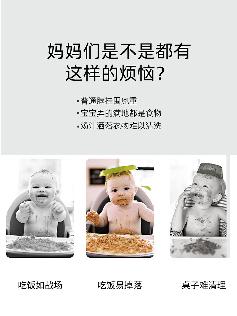 宝宝吃饭围兜防水硅胶辅食饭兜超软婴儿便携儿童围嘴防脏神器详情3