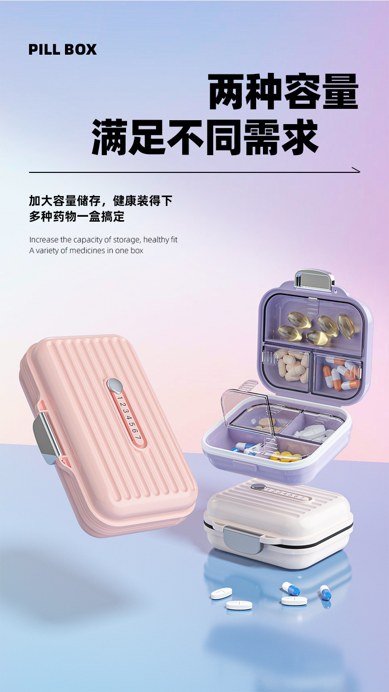 Portable medicine box dispensing box, 7-day one-week portable small dispensing device, compartments for pills, jewelry storage and sealing box pic 11