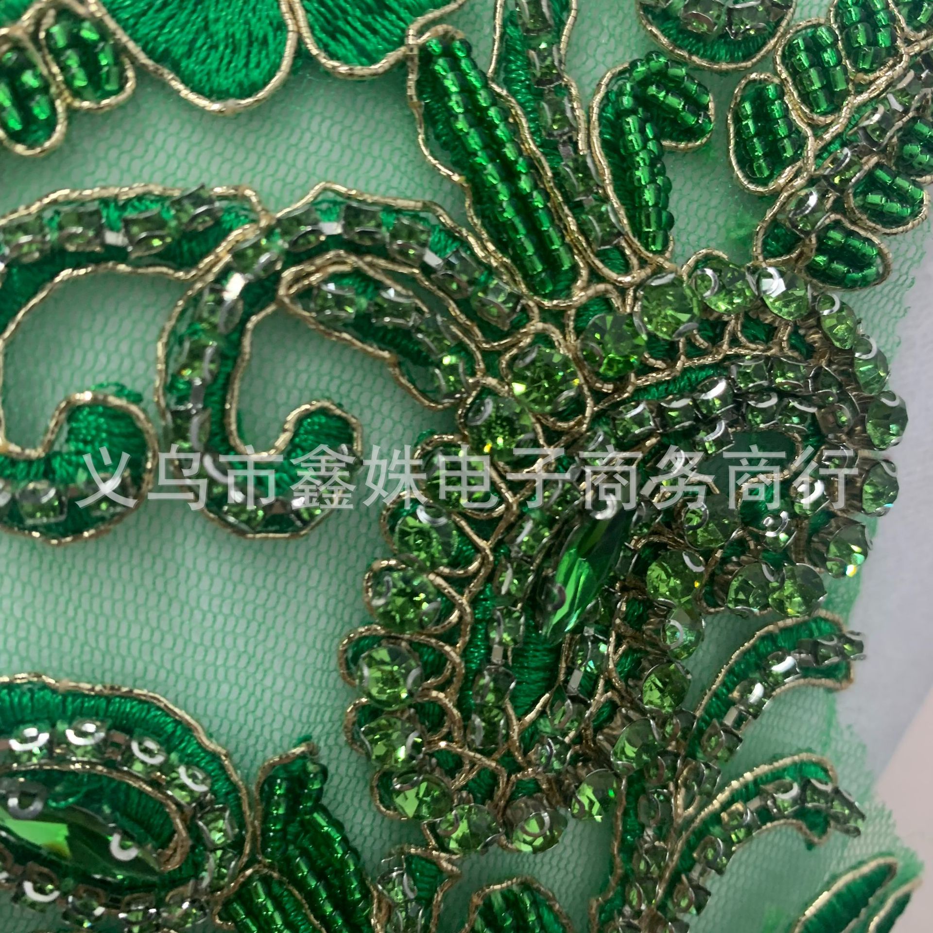DIY handcrafted wedding dress accessories, dress accessories and clothing accessories with multi-color hand-stitched beaded and beaded lace patchwork pic 10