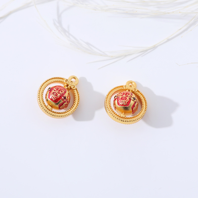 Wholesale of various styles of Chinese wind-sand gold pendants for wealth, good luck and happiness, handcrafted DIY keychain accessories pic 7