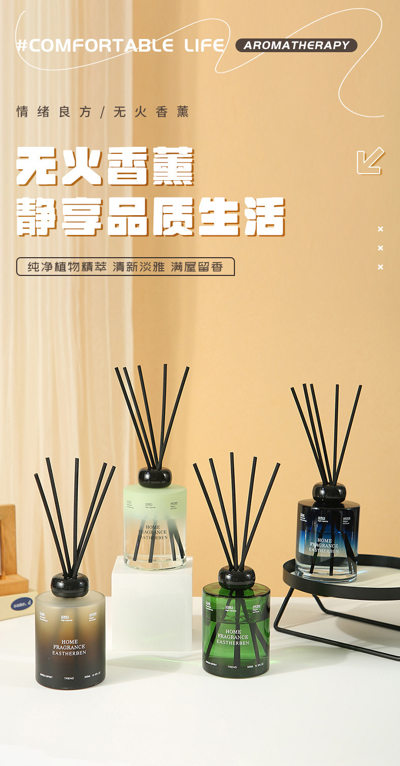 Flameless aromatherapy large bottle, hotel bedroom, home diffuser, toilet, rattan incense deodorizing essential oil, long-lasting fragrance pic 1