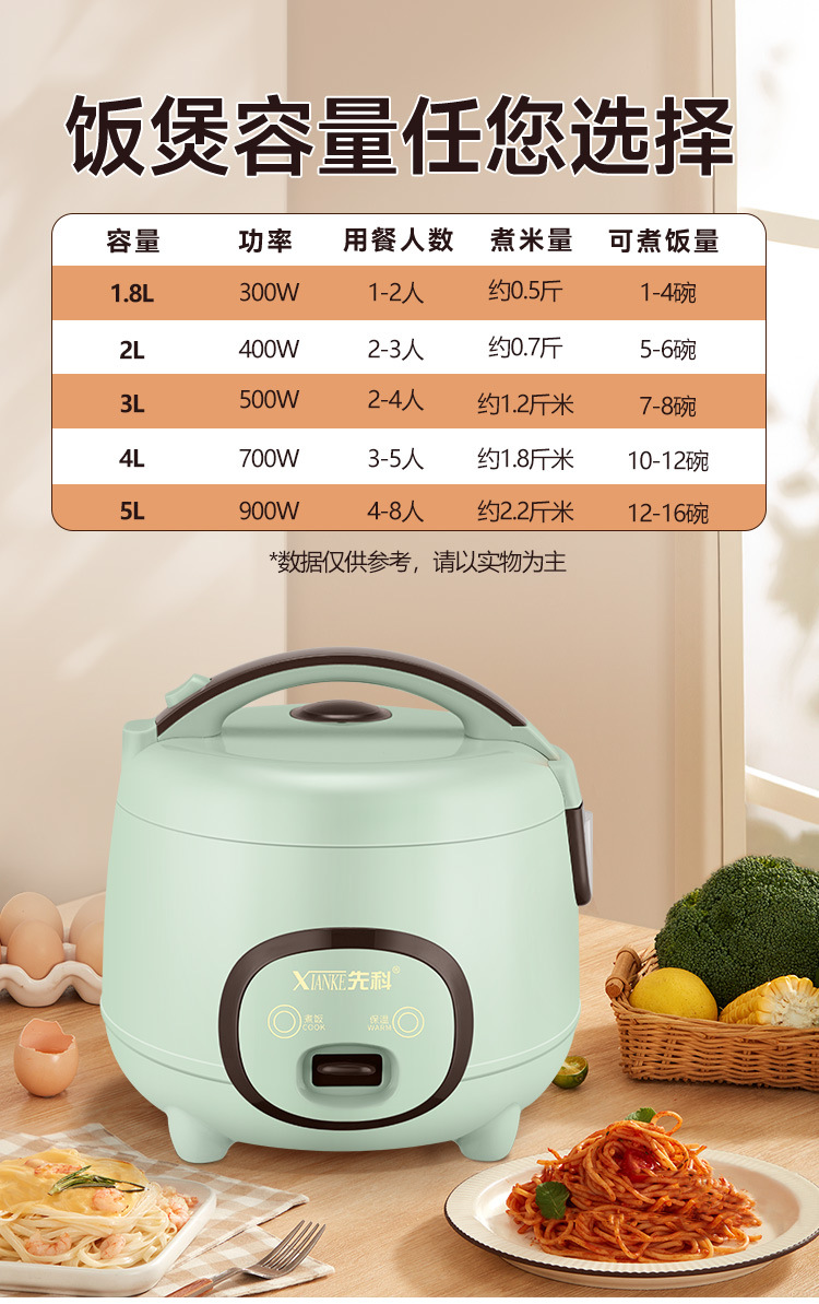 Mini rice cooker, small multi-functional rice cooker for 1-2 people, 1.6L-2-3 liters, dormitory student rice cooker pic 9