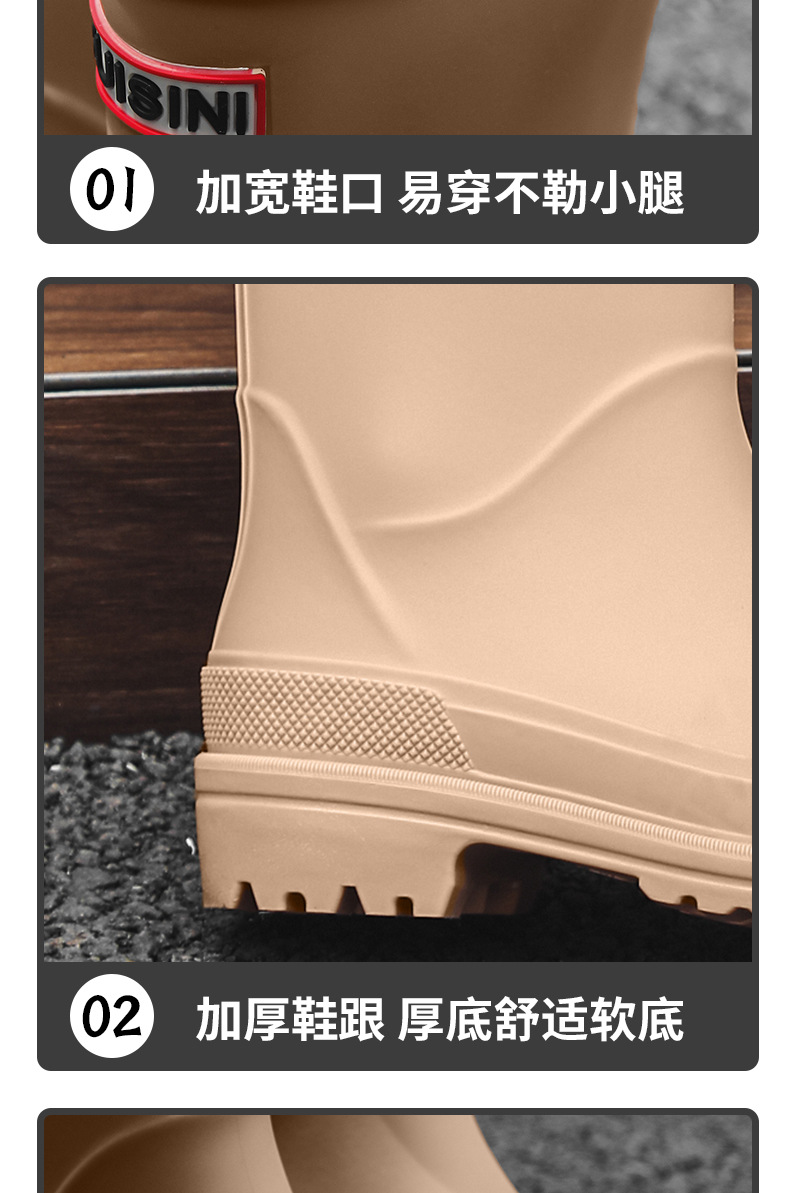 新款时尚韩版雨鞋女潮流短筒水鞋工作外穿工作鞋洗车防水防滑胶鞋详情8