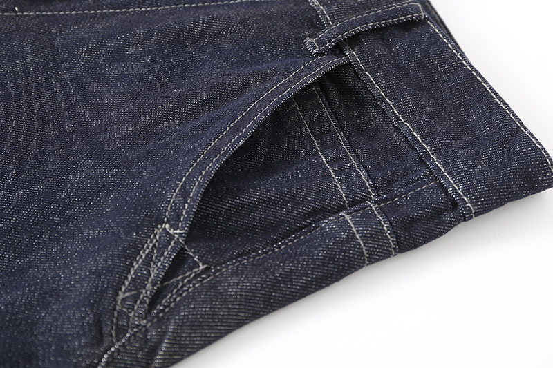 工厂货源A3正确版宽松休闲阔腿牛仔裤复古丹宁原色中高腰详情9