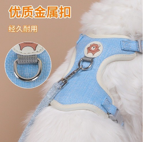Wholesale of new cross-border pet chest and back strap vest style cat leashes and small and medium-sized dog anti-escape leashes pic 3