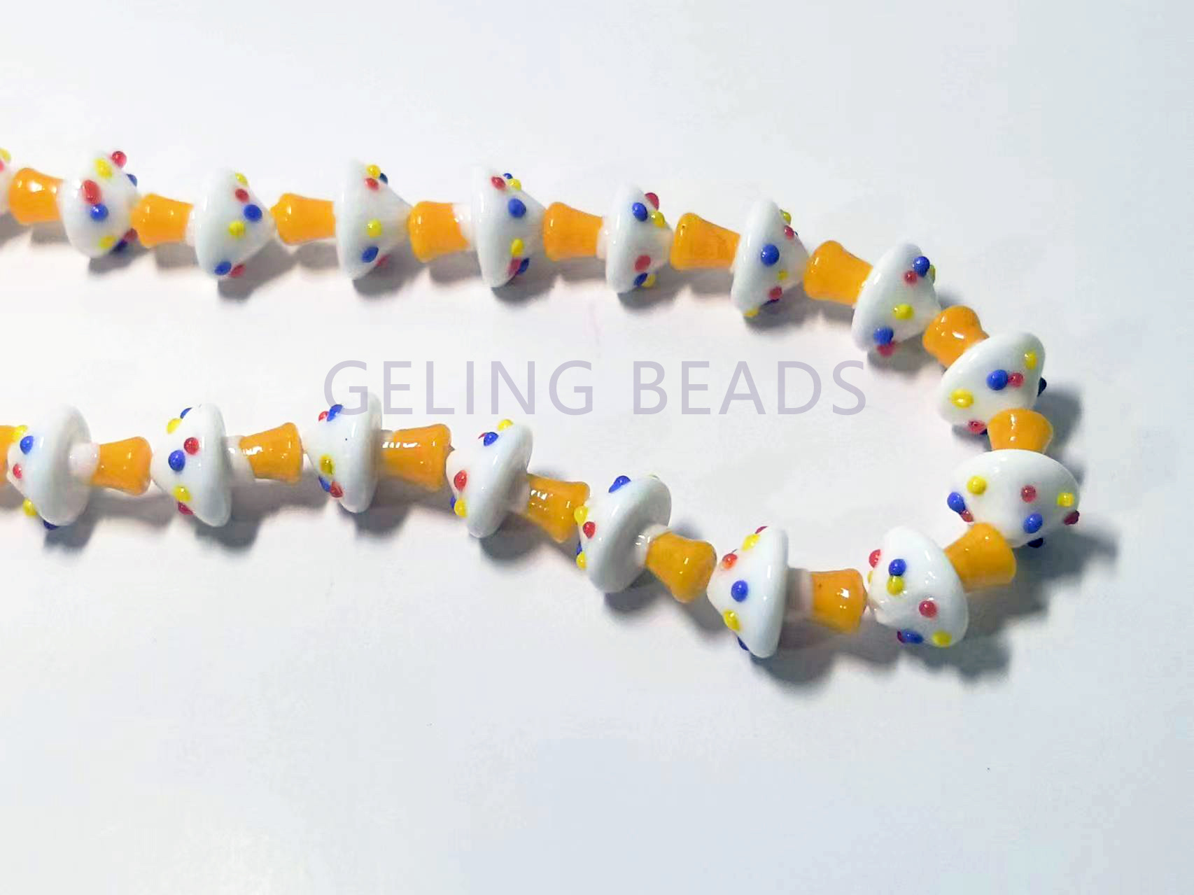 精美古法灯工香灰琉璃蘑菇耳环项链手链手机链斜挎链DIY饰品配件详情8