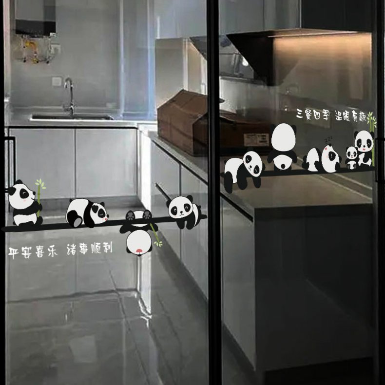 三餐四季厨房餐厅推拉门防撞装饰提示玻璃静电贴纸温暖有趣玻璃贴详情11