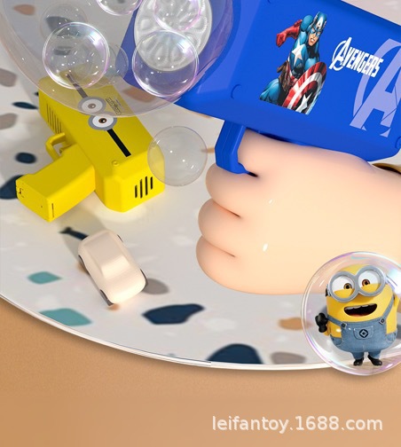 The new cross-border Minions Kuromi bubble gun toy is a handheld bubble gun that has become a hit online. It is fully automatic and multi-shaped pic 7