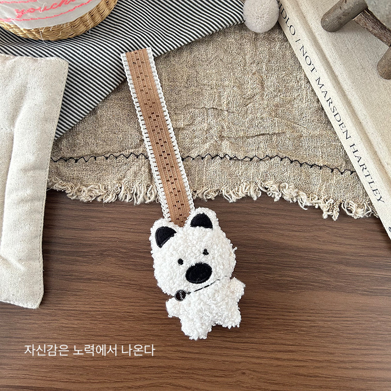 A new Korean fabric cotton-filled bear pendant, a cute and soft three-dimensional animal keychain for children, and a versatile accessory pic 13