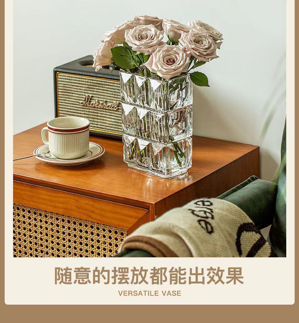 轻奢北欧家居卢索花瓶水养鲜花玫瑰百合客厅桌面简约装饰品插花瓶详情12
