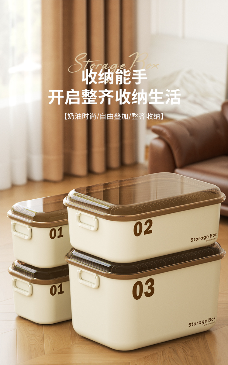 杂物收纳箱家用玩具收纳筐带盖书本整理箱零食储物箱塑料收纳箱01919详情1