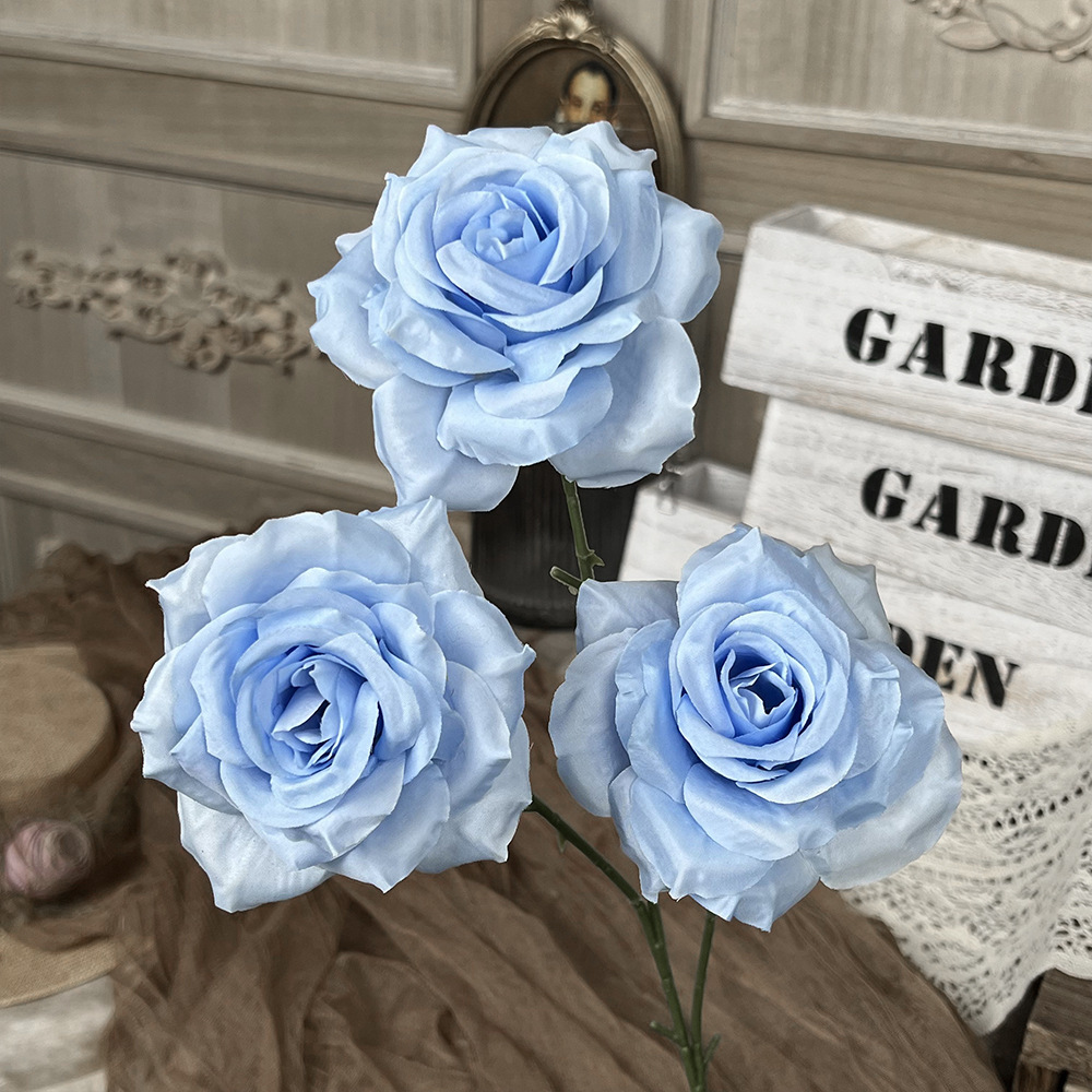 仿真钻石玫瑰假花人造花成品婚庆用花地排造景花高级感客厅插花束详情18