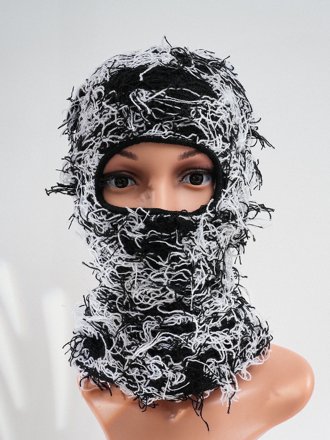 跨境爆款男女皆可佩戴针织仿旧迷彩蒙脸防寒滑雪针织面罩防冻保暖详情9