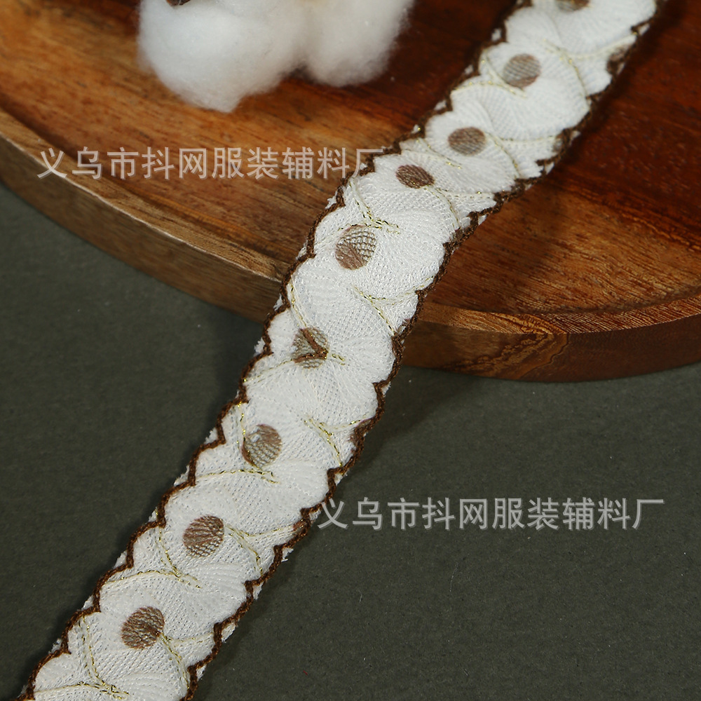 韩系金丝波点刺绣提花织带DIY蝴蝶结发饰服装配饰装饰花边辅料详情8