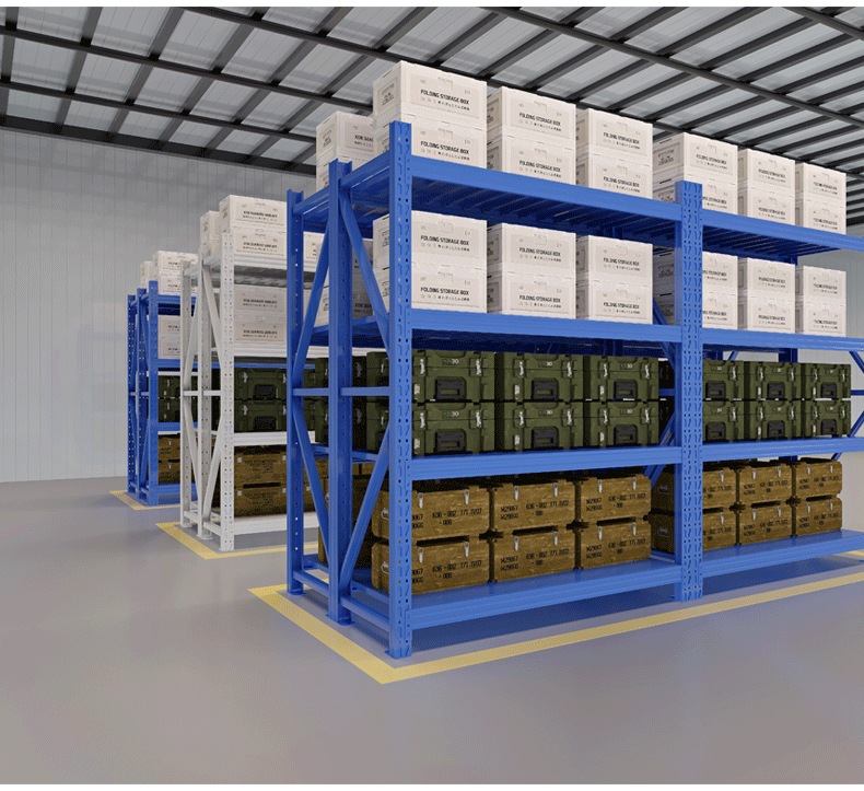 伊美货架300KG蓝色承重工厂金属多层置物架加厚拆卸仓库仓储货架详情17