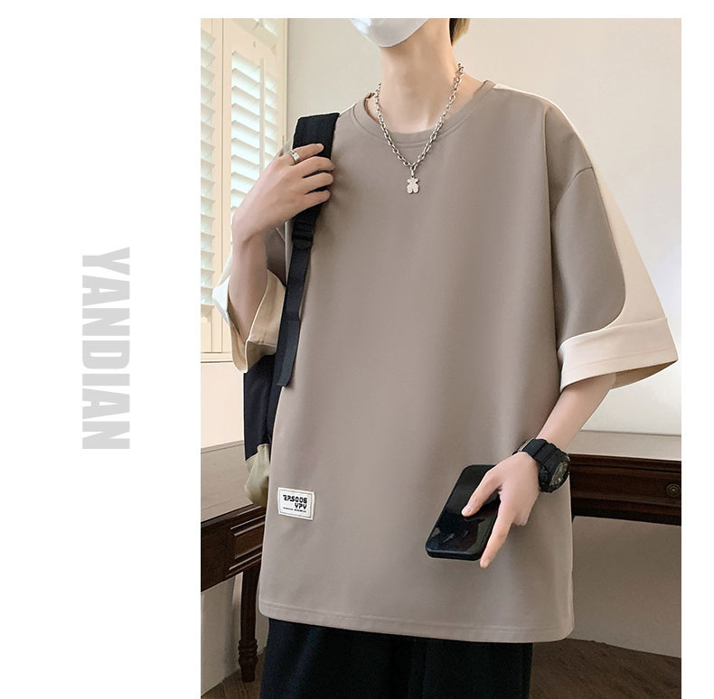 A large-sized short-sleeved T-shirt for men, a new summer 2024 half-sleeved base layer, is a trendy outfit for men on Instagram pic 16