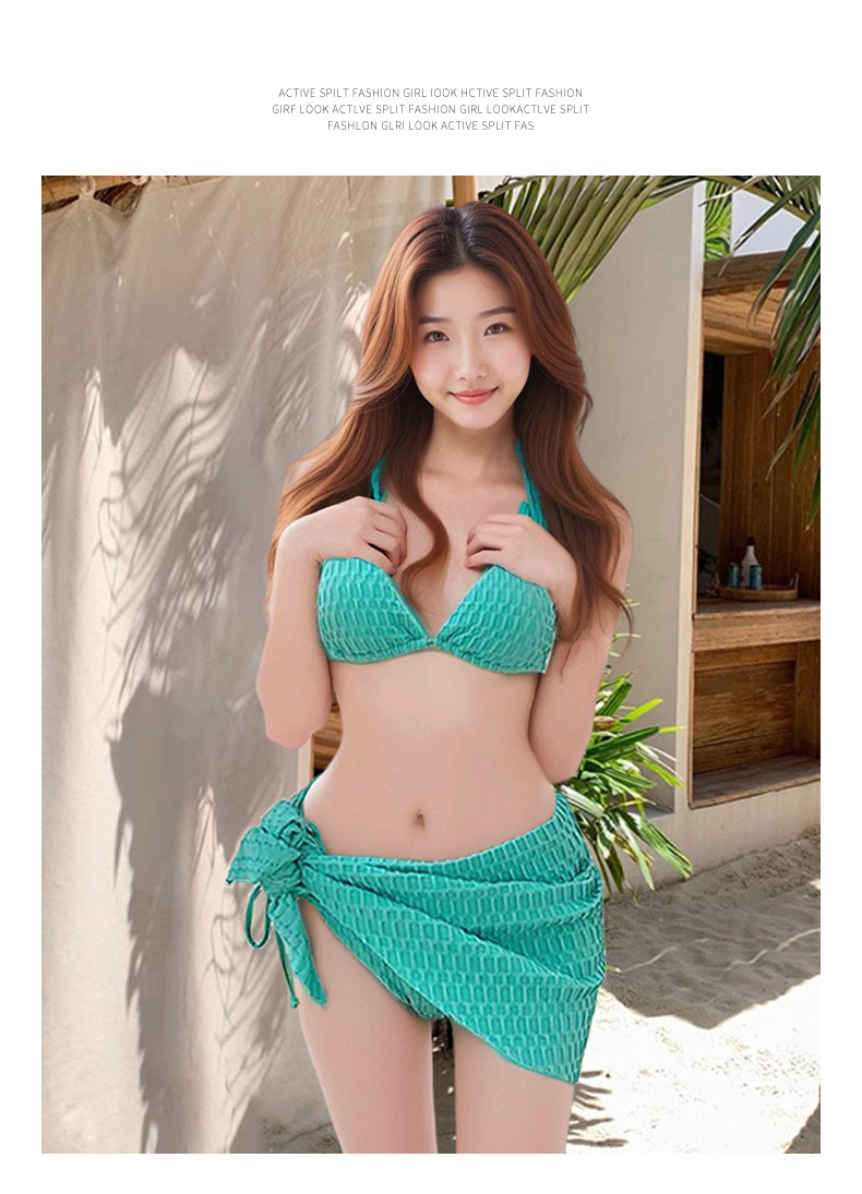 百雅泳衣女士2026新款比基尼泳衣三件套女小胸聚拢遮肉显瘦遮肚性感泳衣分体游泳衣批发详情10