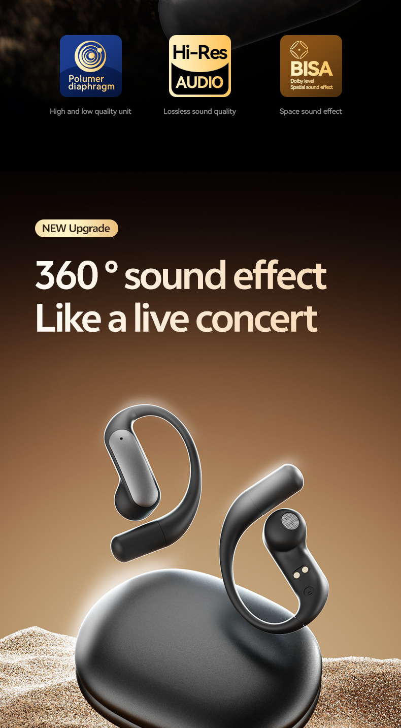 New product M129 Private mold OWS digital display non-in-ear Bluetooth headphones noise-cancelling wireless ear-hook smart headphones factory pic 9