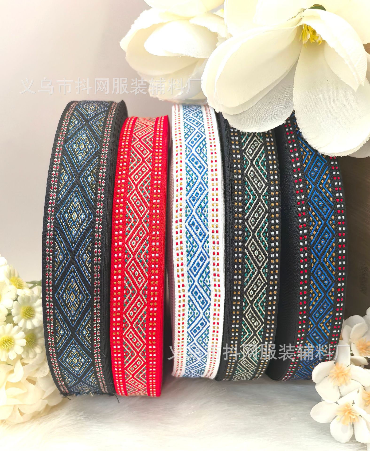 2.5-3.0 cm ethnic-style jacquard ribbons, ethnic woven ribbons, minority costumes and accessories for performance costumes pic 2